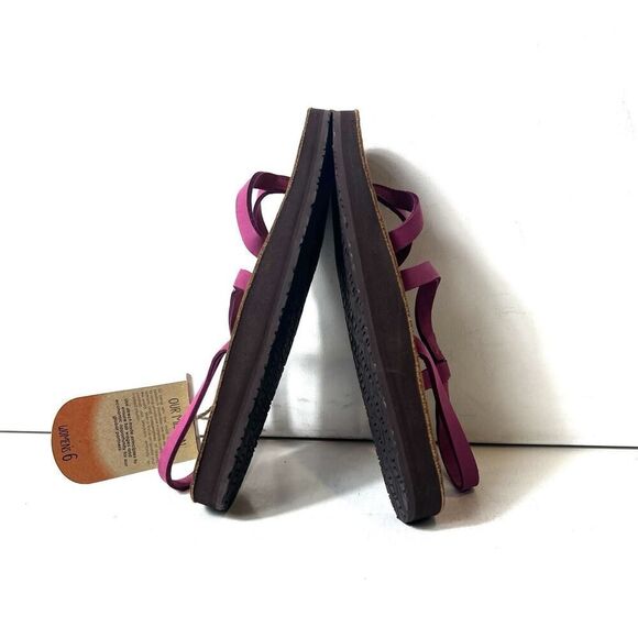 FEELGOODZ Womens Size 6 Summer Sandal Sling Back Pink Leather Thong Handmade New - Picture 6 of 9